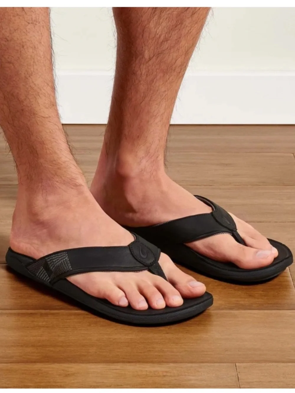 OluKai Tuahine Men’s Waterproof‎ Leather Sandals black men’s flip flops Size 13